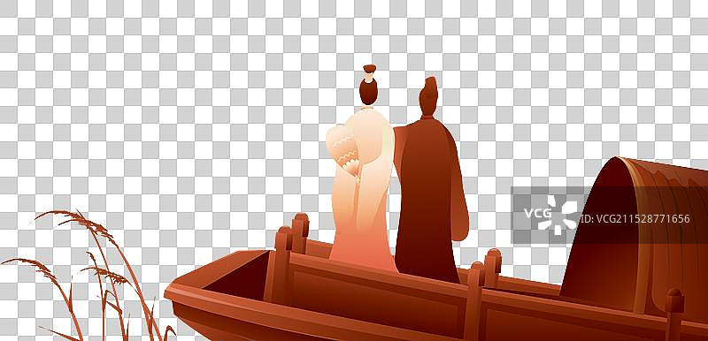 三国演义故事插画诸葛亮与鲁肃江东联盟图片素材