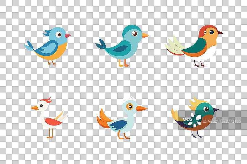 一组可爱的鸟类合集图片素材