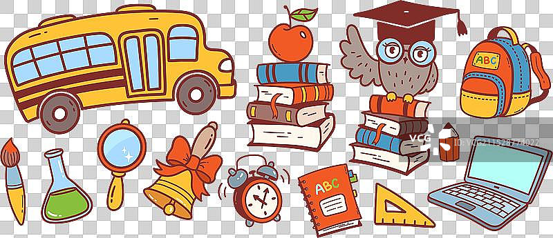 返校季孤立物品套装图片素材