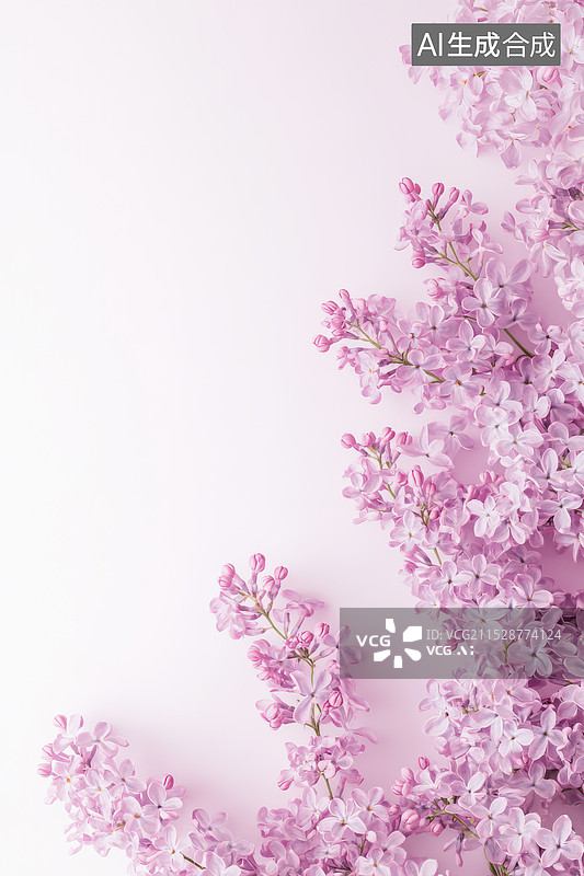 【AI数字艺术】紫丁香插画简约风格图片素材