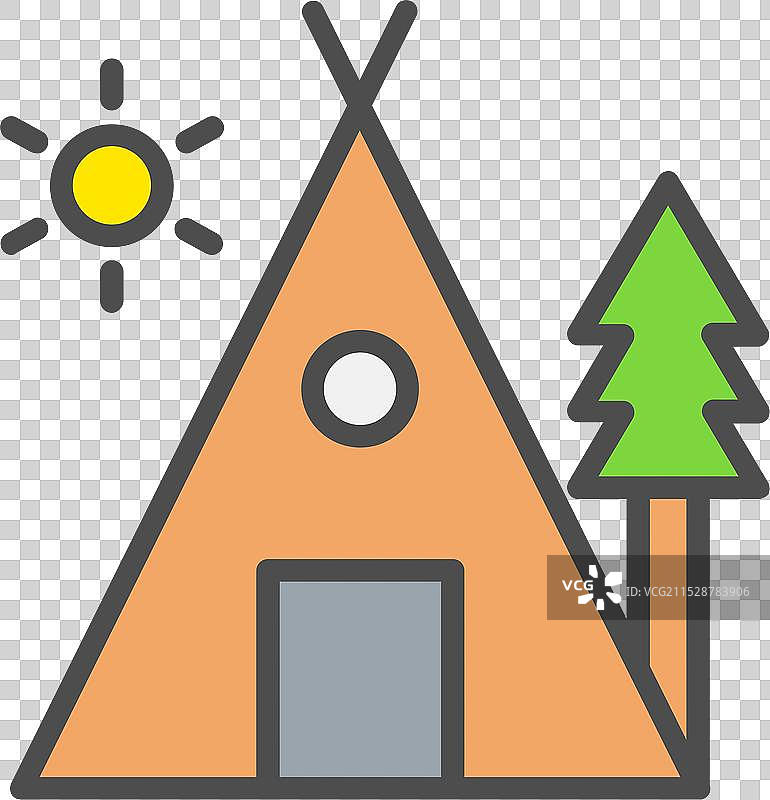 露营线条填充图标设计图片素材