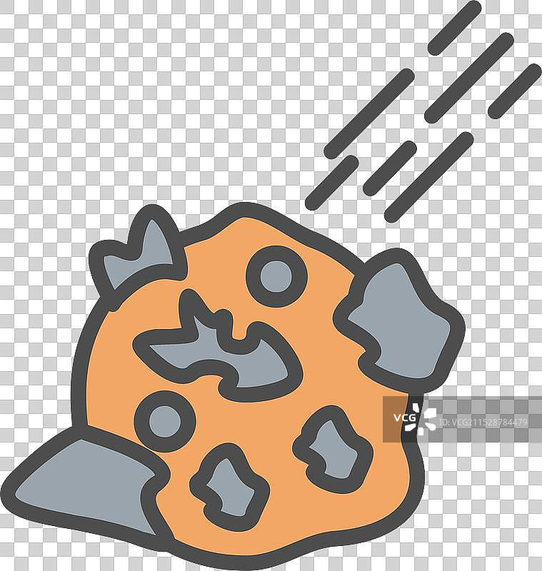 小行星线条填充图标设计图片素材