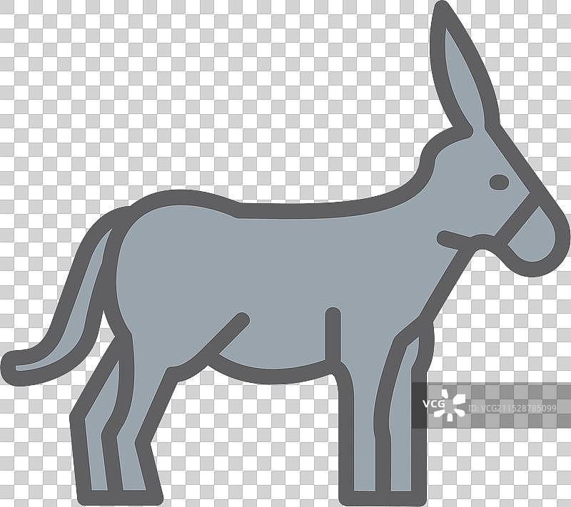 驴子线条填充图标设计图片素材