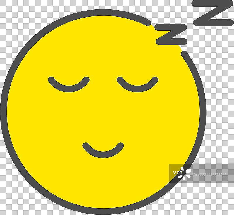 困倦的线条填充图标设计图片素材