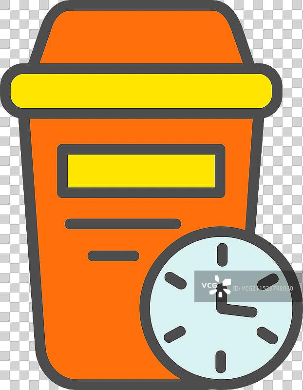 咖啡杯线条填充图标设计图片素材