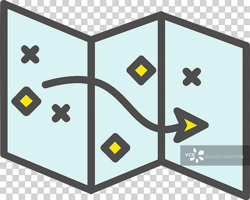 宝藏地图线条填充图标设计图片素材