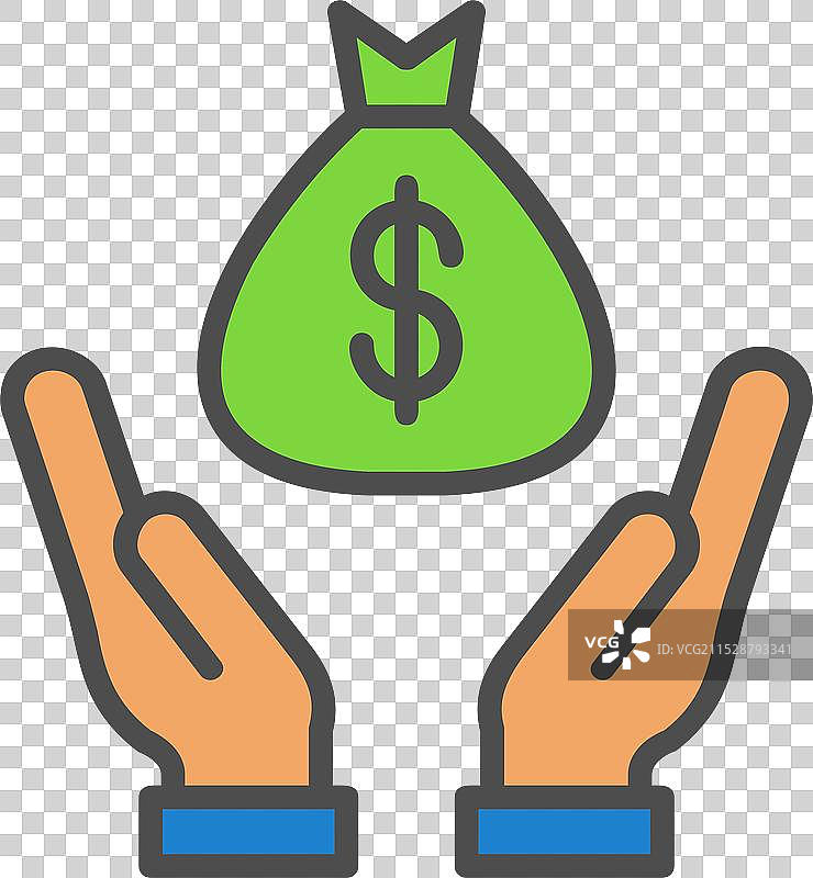 储蓄线填充图标设计图片素材