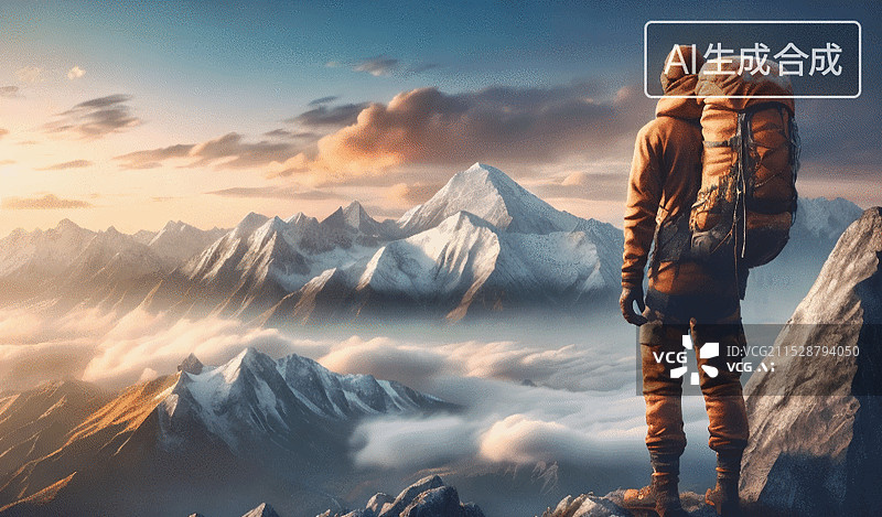 【AI数字艺术】登山探险图片素材
