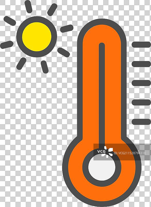 温度计线条填充图标设计图片素材