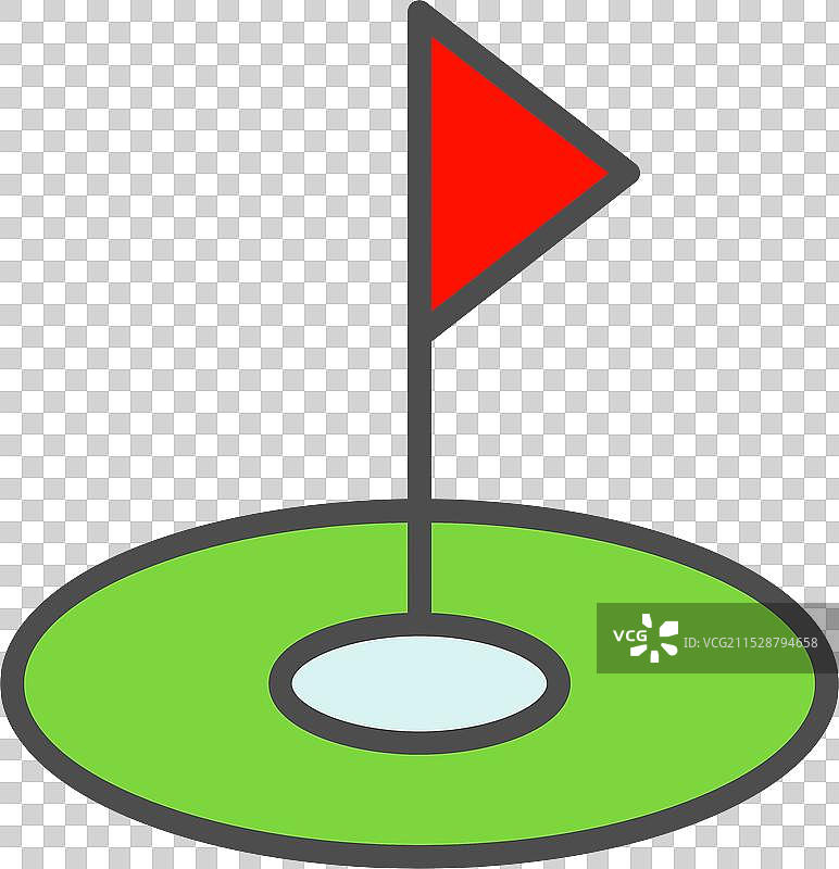 高尔夫旗帜线条填充图标设计图片素材