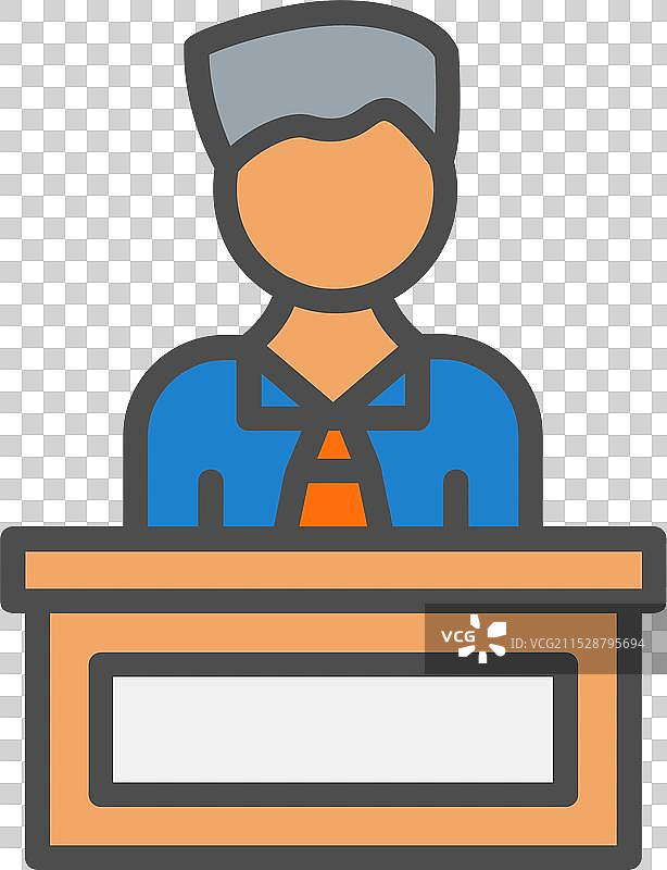 老板线条填充图标设计图片素材