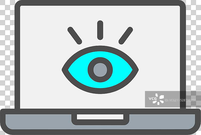 监控线条填充图标设计图片素材