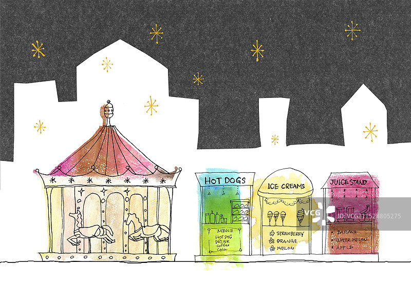 夜晚的游乐园图片素材