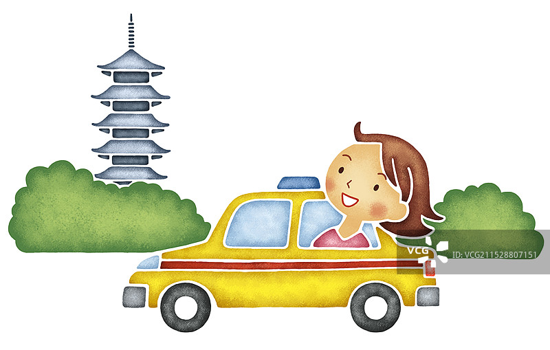 出租车里的女人图片素材