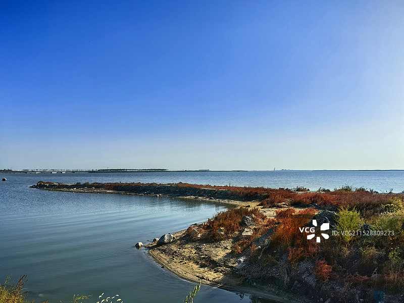 大海边的红海滩图片素材