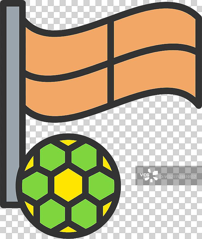 越位旗帜线填充图标设计图片素材
