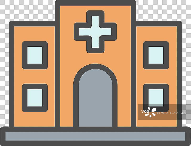 诊所线条填充图标设计图片素材