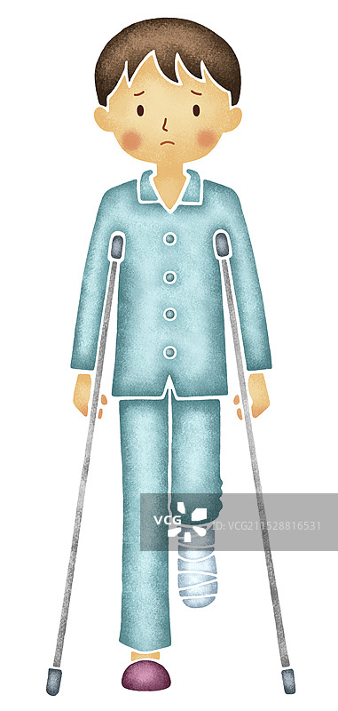 拄着拐杖行走的男人图片素材