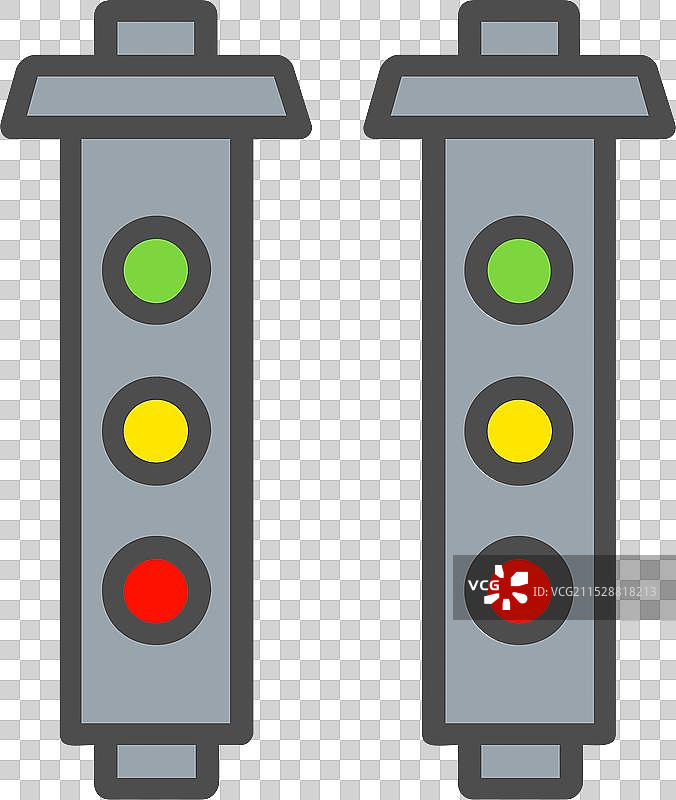 交通信号灯线条填充图标设计图片素材