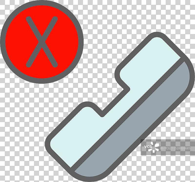 拒接电话被阻塞的线路填充图标设计图片素材