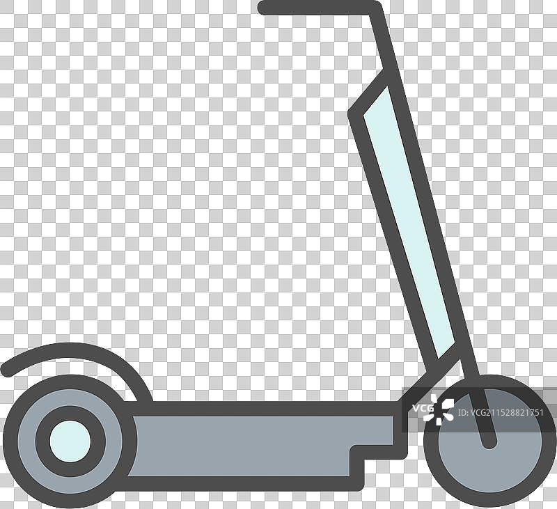 滑板车线条填充图标设计图片素材