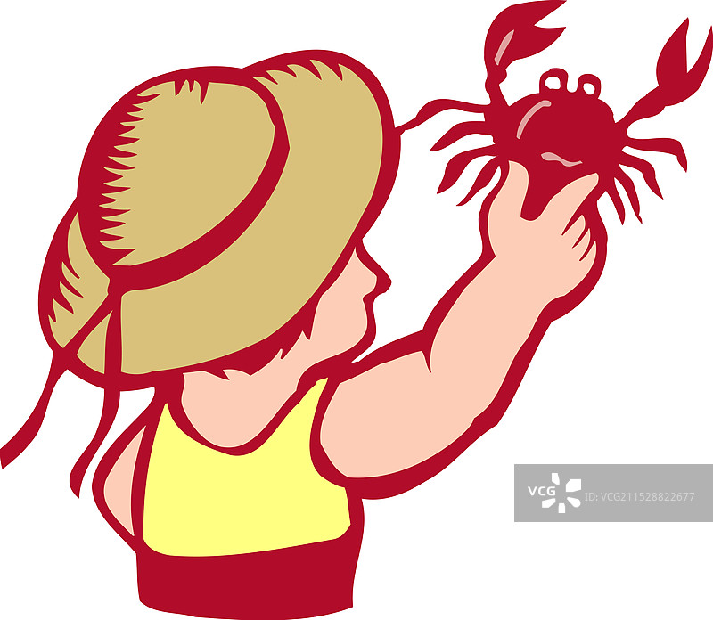 抓螃蟹图片素材