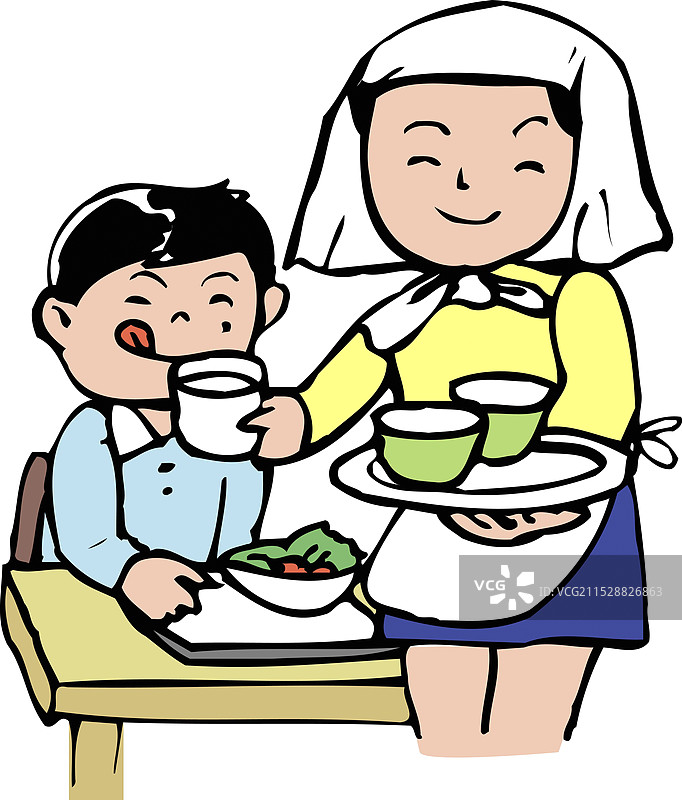 学校午餐值班图片素材
