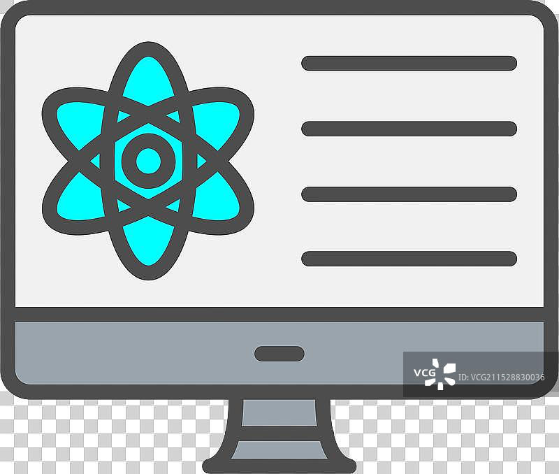 计算机科学线条填充图标设计图片素材