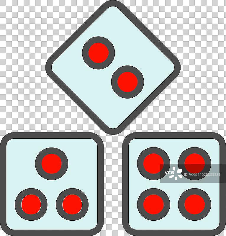 飞行棋骰子线条填充图标设计图片素材