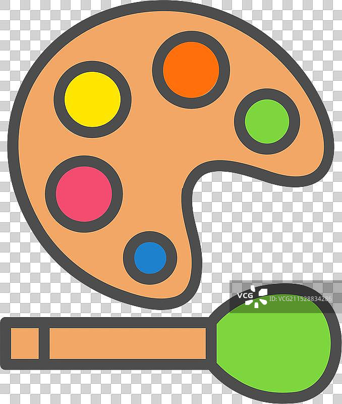 调色板线条填充图标设计图片素材