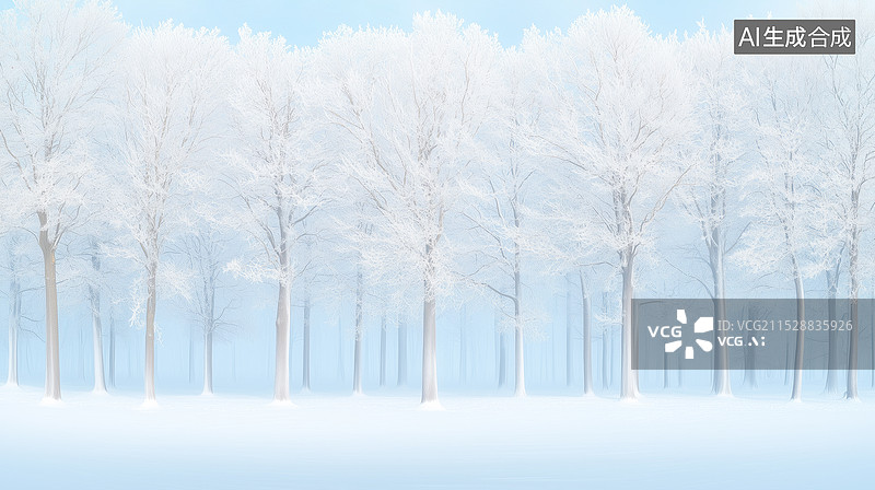 【AI数字艺术】宁静的冬季下雪天背景图片素材