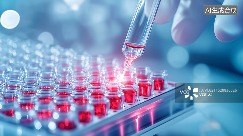 【AI数字艺术】高科技实验室化学器皿试管图片素材