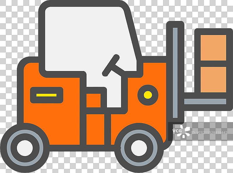 叉车线条填充图标设计图片素材