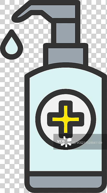 手部消毒液线条填充图标设计图片素材