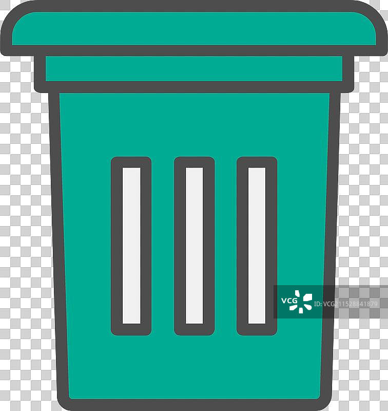 垃圾桶线条填充图标设计图片素材