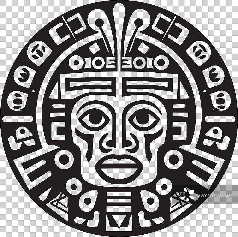 扎波特克遗产徽章 前西班牙时期的印加图标图片素材