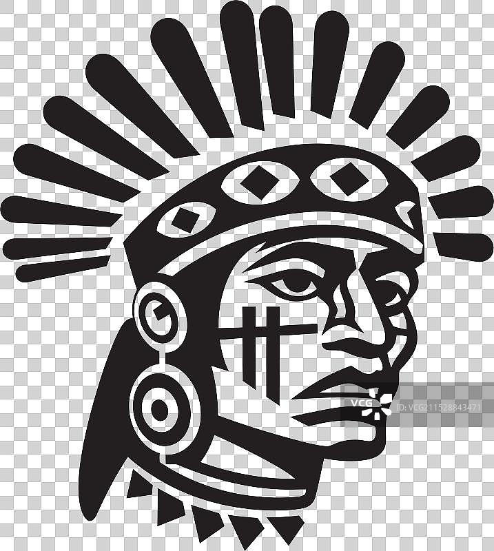 印加文明前西班牙时期的标志徽章图片素材