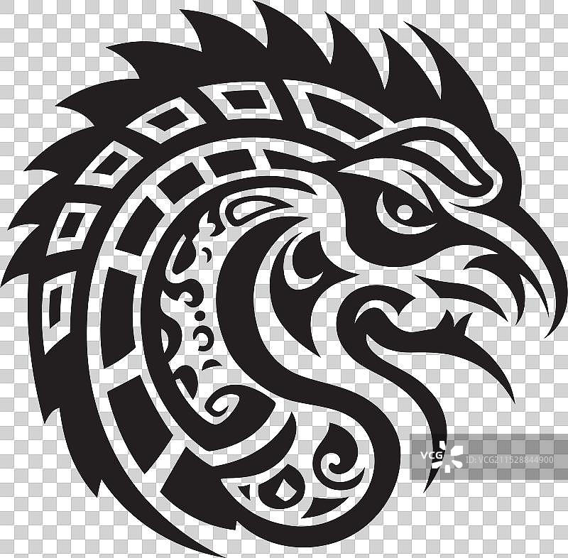 羽蛇神遗产奎兹尔科亚特尔标志设计图片素材
