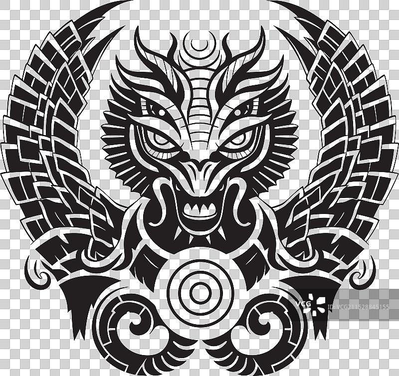 阿兹特克神祇徽章羽蛇神标志设计图标图片素材