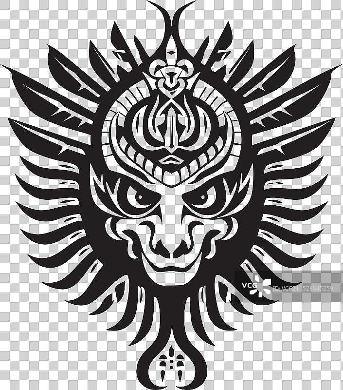 玛雅神祇标志奎兹尔科亚特尔符号蛇形图案图片素材