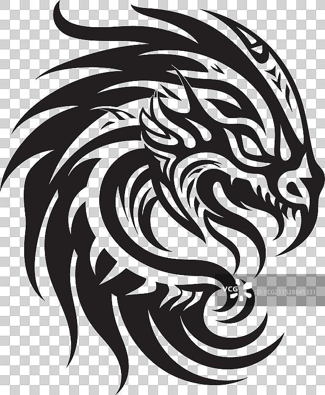 神话中的羽毛生物羽蛇神标志设计图片素材