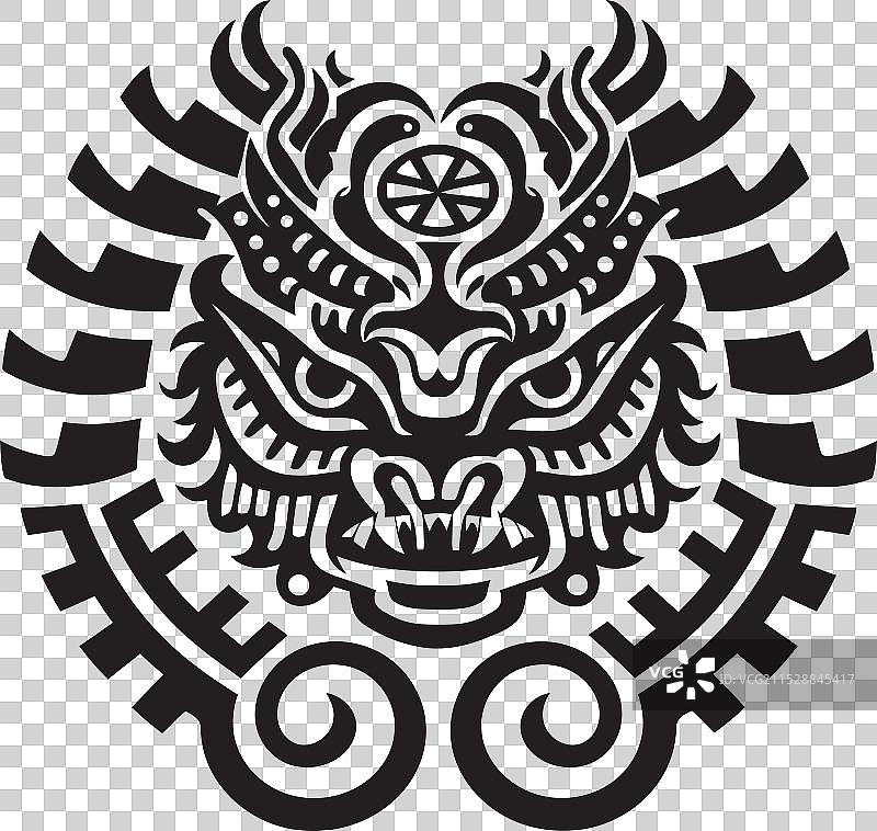 神话中的羽毛生物奎兹尔科亚特尔的象征图片素材