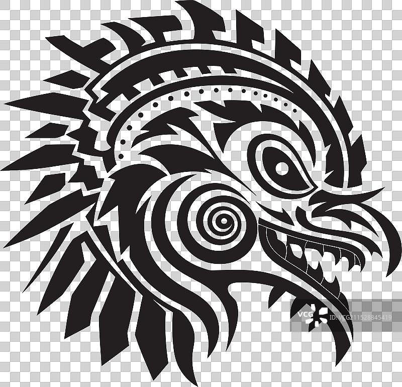 古代神祇图标奎兹尔科亚特尔标志设计图标图片素材