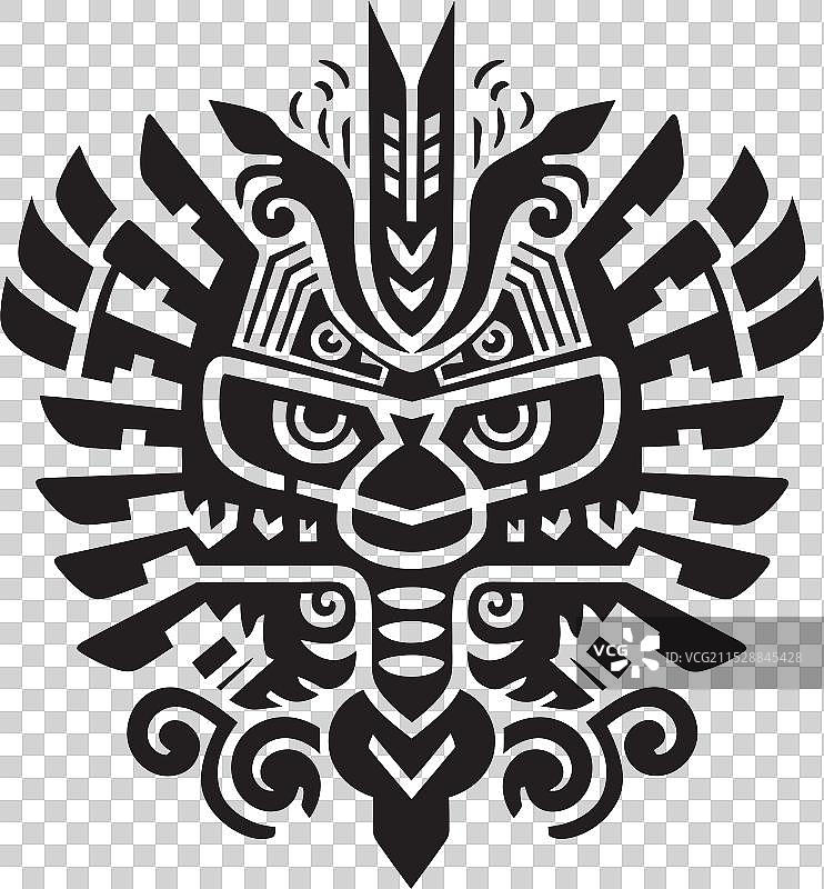 羽蛇神的威严象征性标志设计图片素材