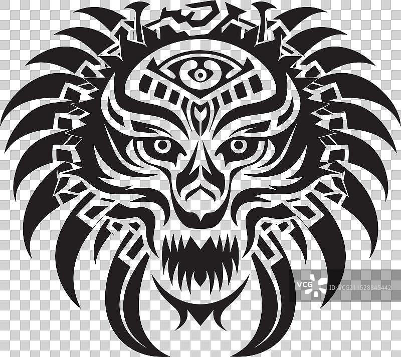 传奇的羽蛇神印记象征性设计阿兹特克图片素材