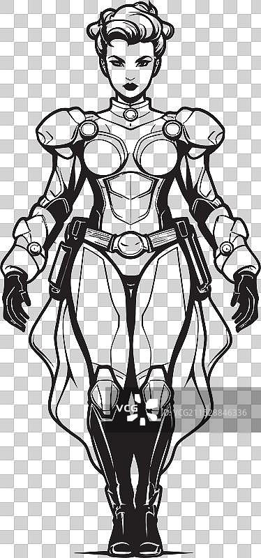 银河守护者未来派女性超级英雄图片素材