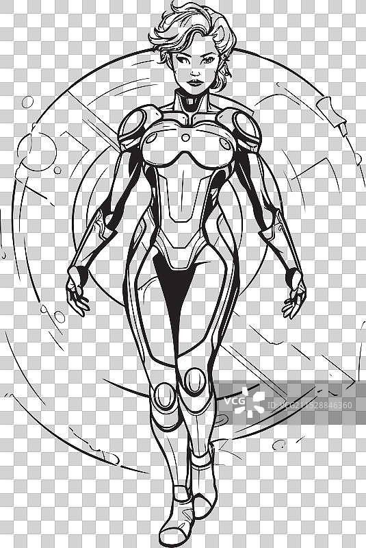 星云复仇者标志与科幻女英雄科技元素图片素材