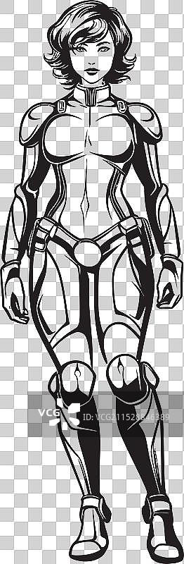 宇宙十字军科幻女英雄标志设计图片素材