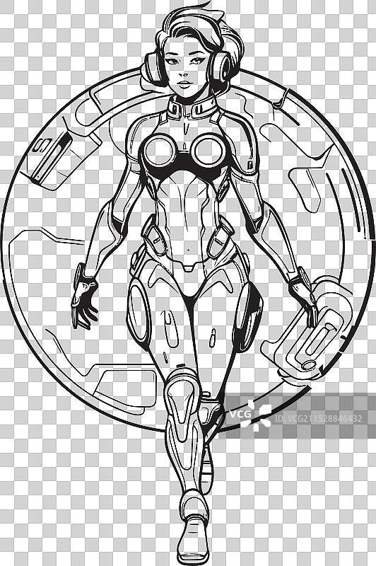 未来科技女武神超级英雄图片素材