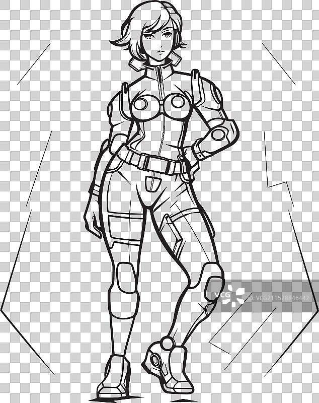 银河守护者未来派女性超级英雄图片素材